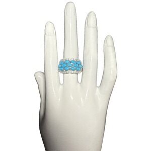 HSN Colleen Lopez Sterling Silver Gemstone Scalloped Ring 925 J-9A